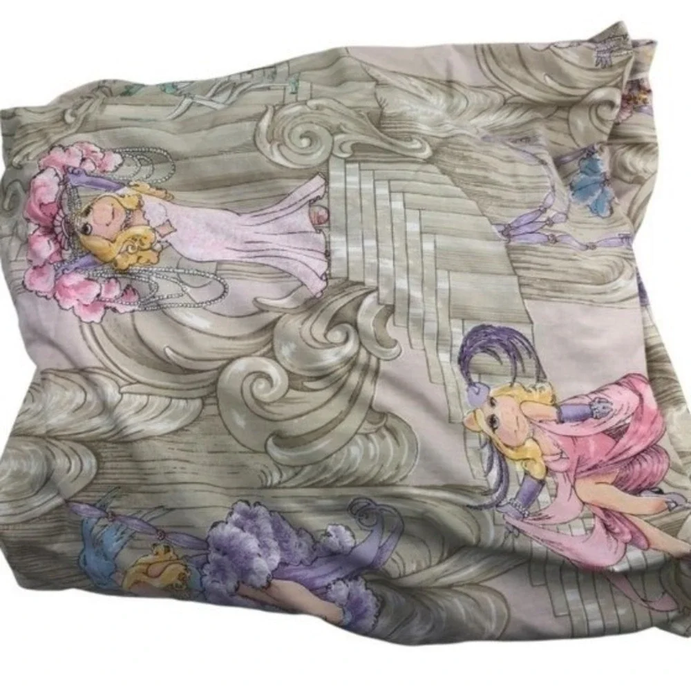 Vintage 1980 Muppets Miss Piggy Kermit Martex King Fitted Sheet Percale 80s